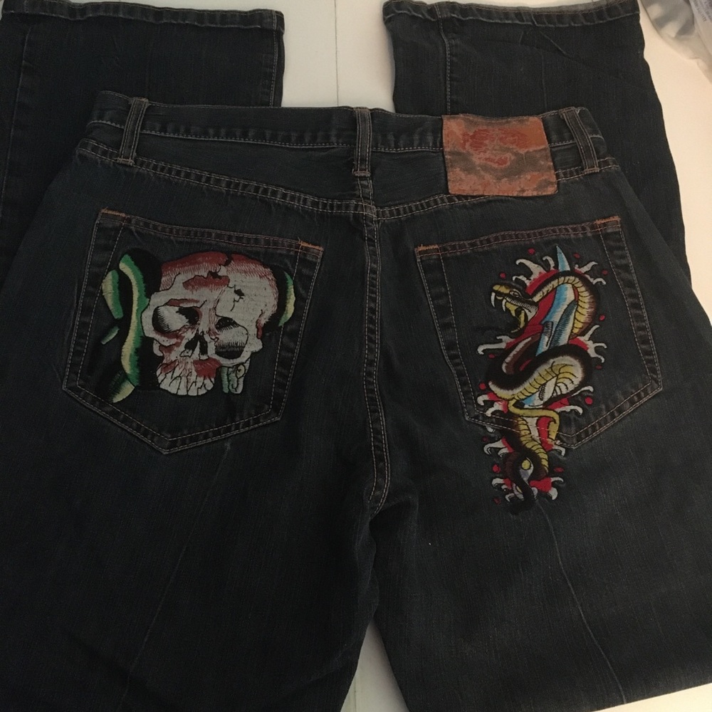 Ed Hardy Skull Jeans Size 36x34